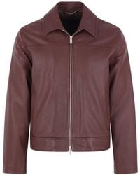 Lardini - Zip-Up Leather Jacket - Lyst