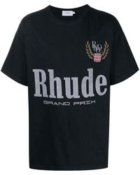 Rhude Logo-print Short-sleeve T-shirt - Black
