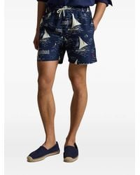 Polo Ralph Lauren - Sailboat-Print Swim Trunks - Lyst
