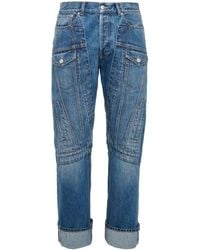 McQueen - Mid-Rise Straight-Leg Jeans - Lyst