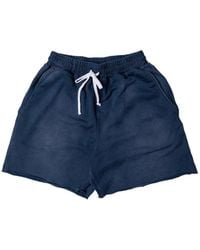 MOOJI MOOJI - Drawstring-Waist Raw-Cut Shorts - Lyst