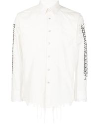 Youths in Balaclava Graphic-print Sleeve Shirt - White