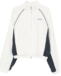 Rhude - Ramona Zip-Fastening Panelled-Detail Sweatshirt - Lyst