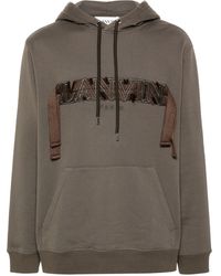 Lanvin - Dark Cotton Jersey Hoodie - Lyst