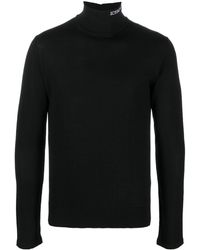 Iceberg Logo-embroidered Mock-neck Sweater - Black
