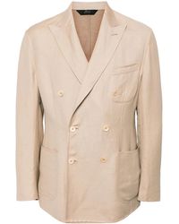 Brioni - Double-Breasted Linen-Blend Blazer - Lyst