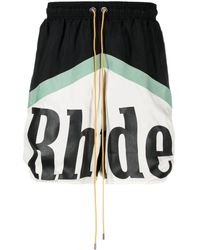 Rhude - Logo-print Drawstring Deck Shorts - Lyst