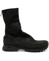 Yohji Yamamoto - Round-Toe Leather Boots - Lyst