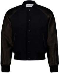 Givenchy - Leather-Panelled Wool Bomber Jacket - Lyst