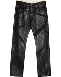 Helmut Lang - Foil-Print Low-Rise Straight-Leg Jeans - Lyst
