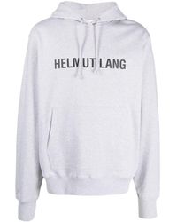 Helmut Lang - Logo-print Stretch-cotton Hoodie - Lyst