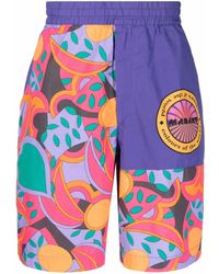 Isabel Marant Patterned High-waisted Shorts - Purple