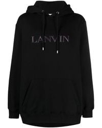 Lanvin - Logo-Appliqué Cotton Hoodie - Lyst