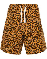 Palm Angels - Leopard-Print Poplin Shorts - Lyst