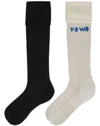 Y-3 - X Wales Bonner Logo-Print Knee-High Socks (Set Of Two) - Lyst