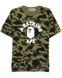 A Bathing Ape - Logo Printed T-Shirt - Lyst