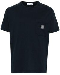 Stone Island - T-Shirt 2100032 En Jersey De Coton Biologique À Effet Fissato - Lyst