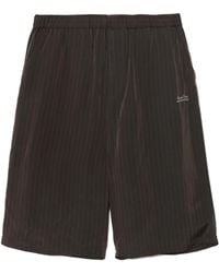 Undercover - Pinstripe Logo-Embroidered Shorts - Lyst