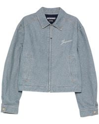 Jacquemus - Veste En Jean Zippée À Logo Brodé - Lyst