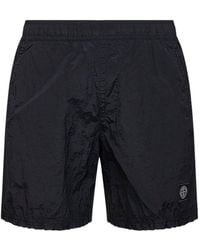 Stone Island - Elasticated-Waistband Swim Shorts - Lyst