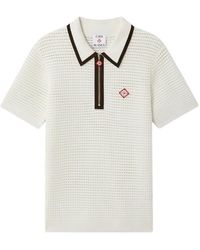 CASABLANCA - Wool Waffle Stitch Short Sleeve Polo Shirt - Lyst