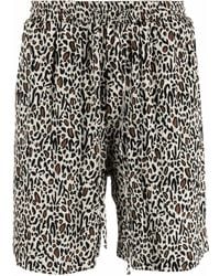 Nanushka - Leopard-Print Track Shorts - Lyst