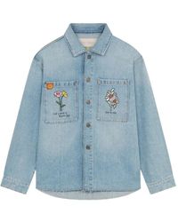 Mira Mikati - Floral-Embroidered Pocket Cotton Jacket - Lyst