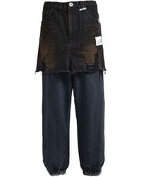 Maison Mihara Yasuhiro - Frayed Denim-Panel Jeans - Lyst