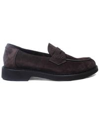 Canali - Panelled Penny Leather Loafers - Lyst