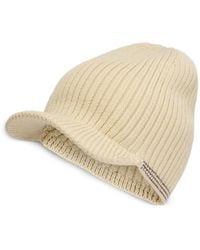 Y-3 - Wales Bonner Y3 Ribbed-Knit Visor Beanie Hat - Lyst