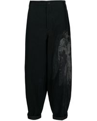 Yohji Yamamoto - Graphic-print Drop-crotch Trousers - Lyst