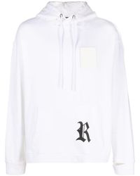 Raf Simons - Logo Patch Ripped Hoodie - Lyst
