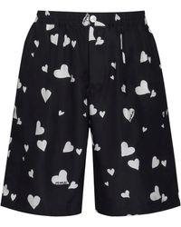 Marni - Heart-print Silk Bermuda Shorts - Lyst