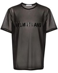 Helmut Lang - Logo-Print Sheer T-Shirt - Lyst