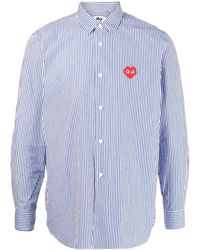 Comme des Garçons - Logo-Patch Stripe-Print Shirt - Lyst