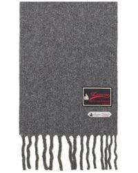 Lanvin - Fringed Wool Scarf With 22 Faubourg Label - Lyst