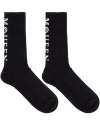 McQueen - Logo-Embellished Ribbed Socks - Lyst