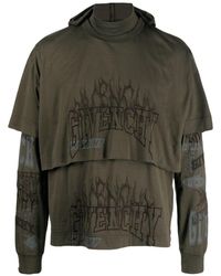 Givenchy - Logo-embroidered Layered Cotton Hoodie - Lyst