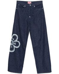 KENZO - Wide-Leg Pinstripe Jeans - Lyst