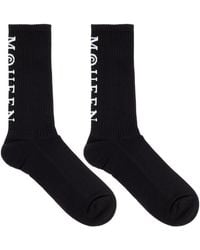 McQueen - Logo-Embellished Ribbed Socks - Lyst