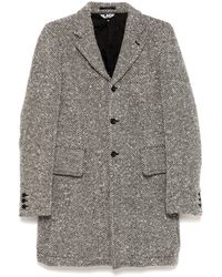COMME DES GARÇON BLACK - Herringbone Tweed Single-Breasted Coat - Lyst
