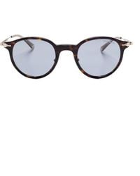 MONT BLANC EYEWEAR - Round-Frame Tortoiseshell-Effect Sunglasses - Lyst