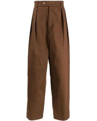 Amiri - Pleat-Detailing Cotton Straight Trousers - Lyst