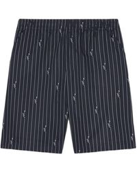 Lacoste - Crocodile Print Stripe Cotton Shorts - Lyst