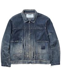 Neighborhood - Distressed Denim Jacket - Lyst