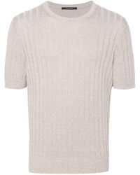 Tagliatore - Ribbed-egde Ribbed-knit T-shirt - Lyst