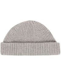 John Smedley - Ribbed Beanie Hat - Lyst