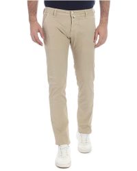Jacob Cohen Beige Trousers With Micro Pattern - Natural