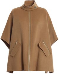 Michael Kors Wool Blend Poncho - Brown