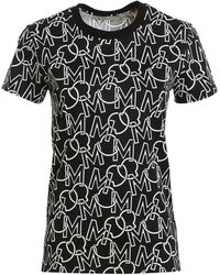 Moncler Logo Pattern Cotton T-shirt - Black